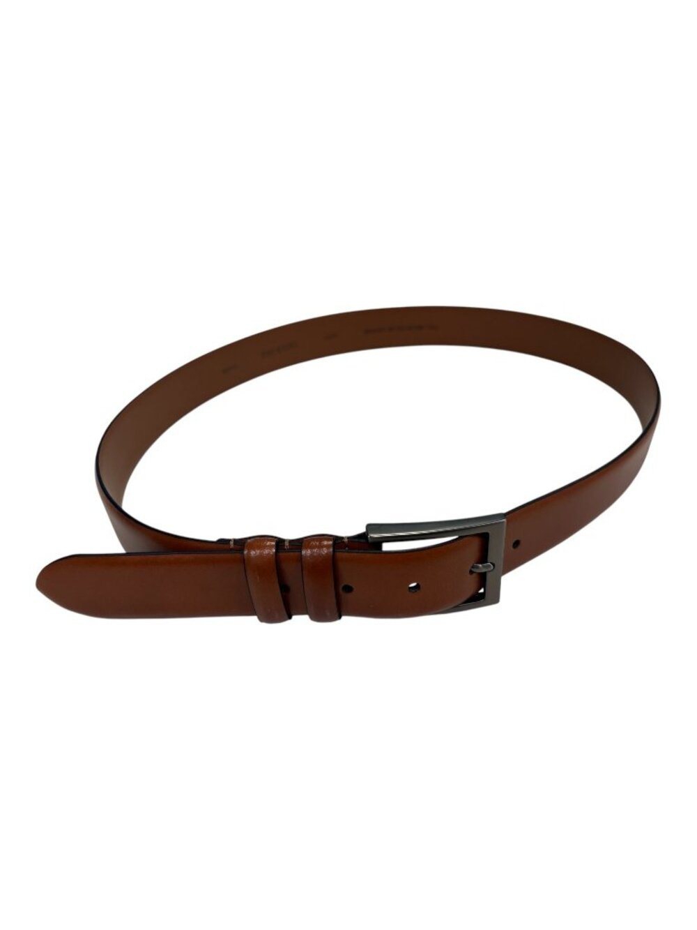 Full Grain Italian Leather Belt Brown Gunmetal Buckle Men’s Size 38/40